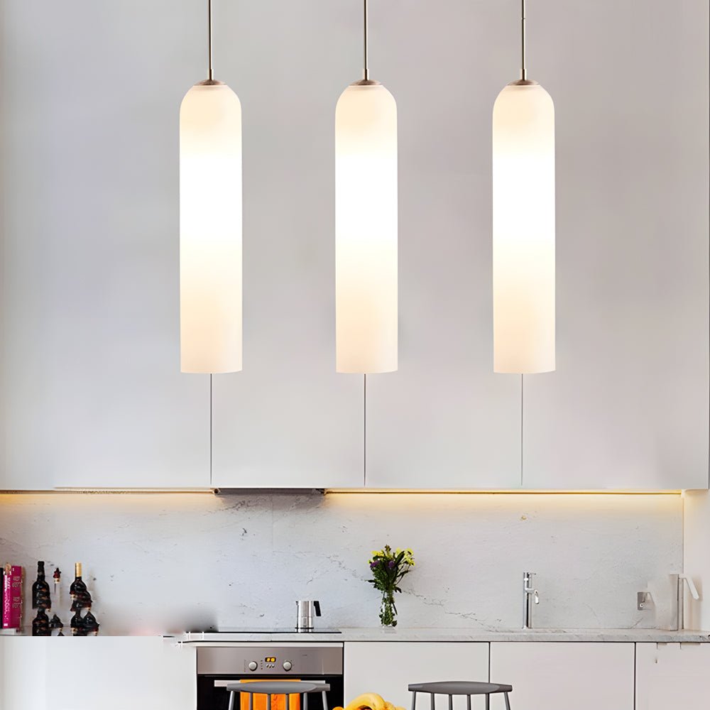 Long Milk Glass Bottle Pendant Light