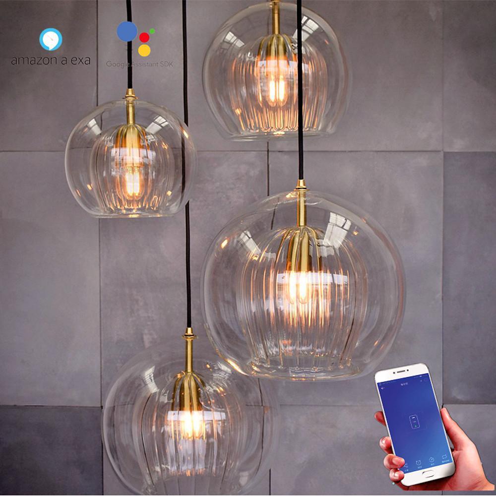 Copper & Glass Globe Pendant Light