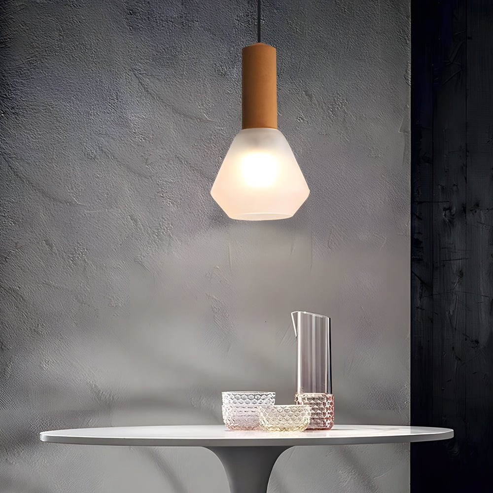 Copper Glass Jar Pendant Light with Wood