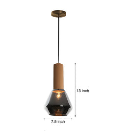 Copper Glass Jar Pendant Light with Wood