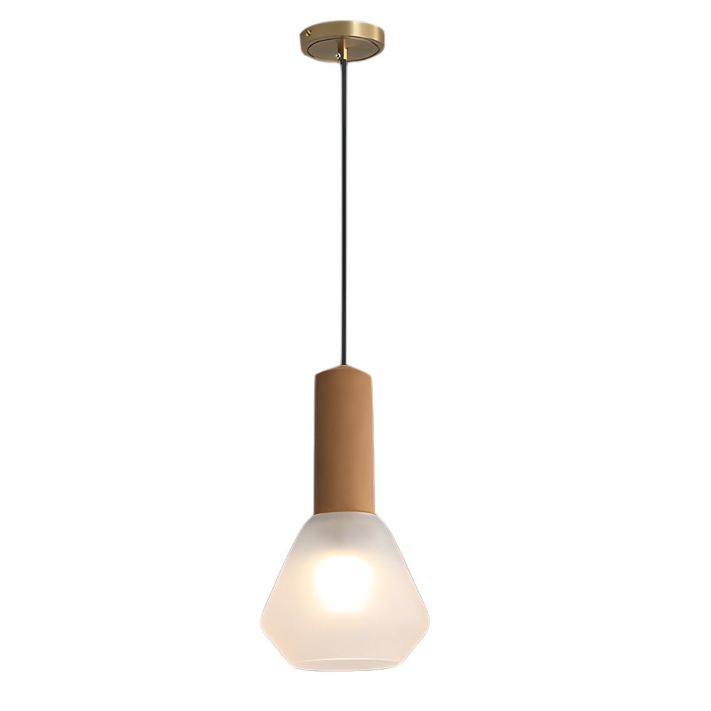 Copper Glass Jar Pendant Light with Wood