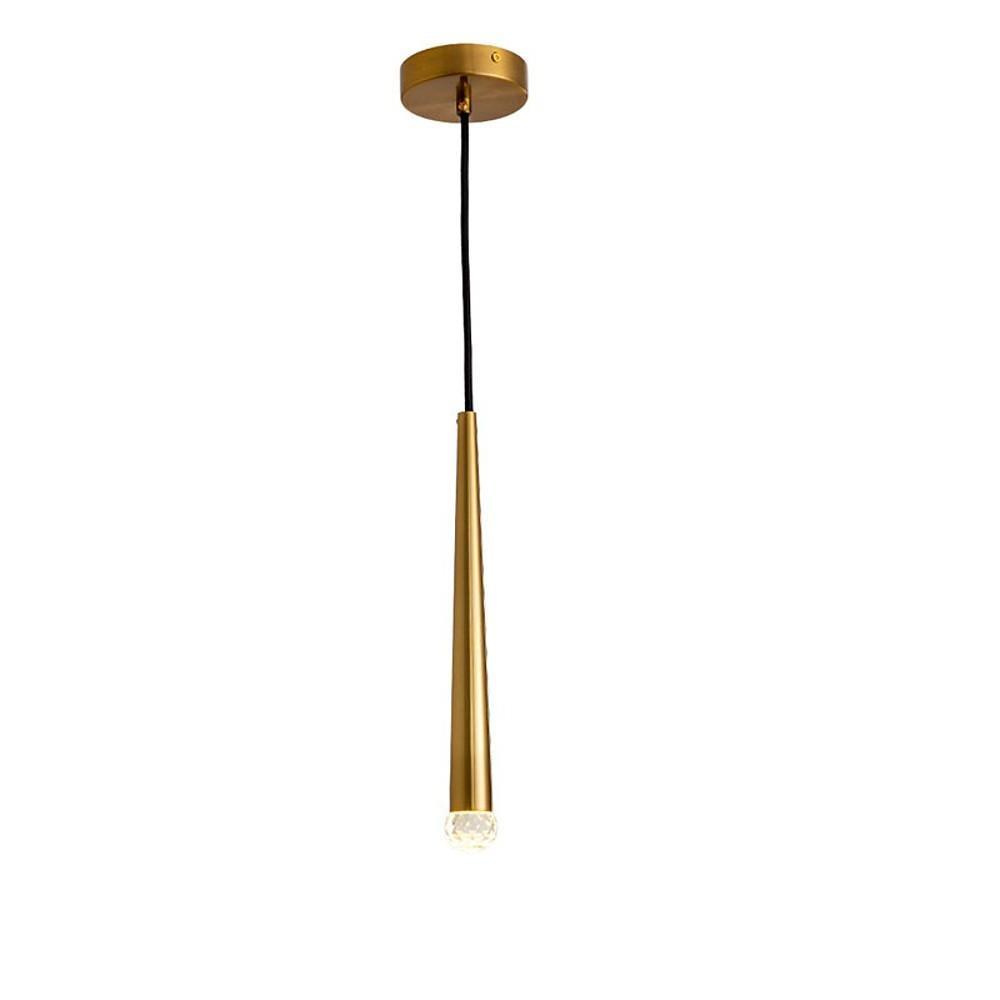 Slim Crystal Cylinder Pendant Light