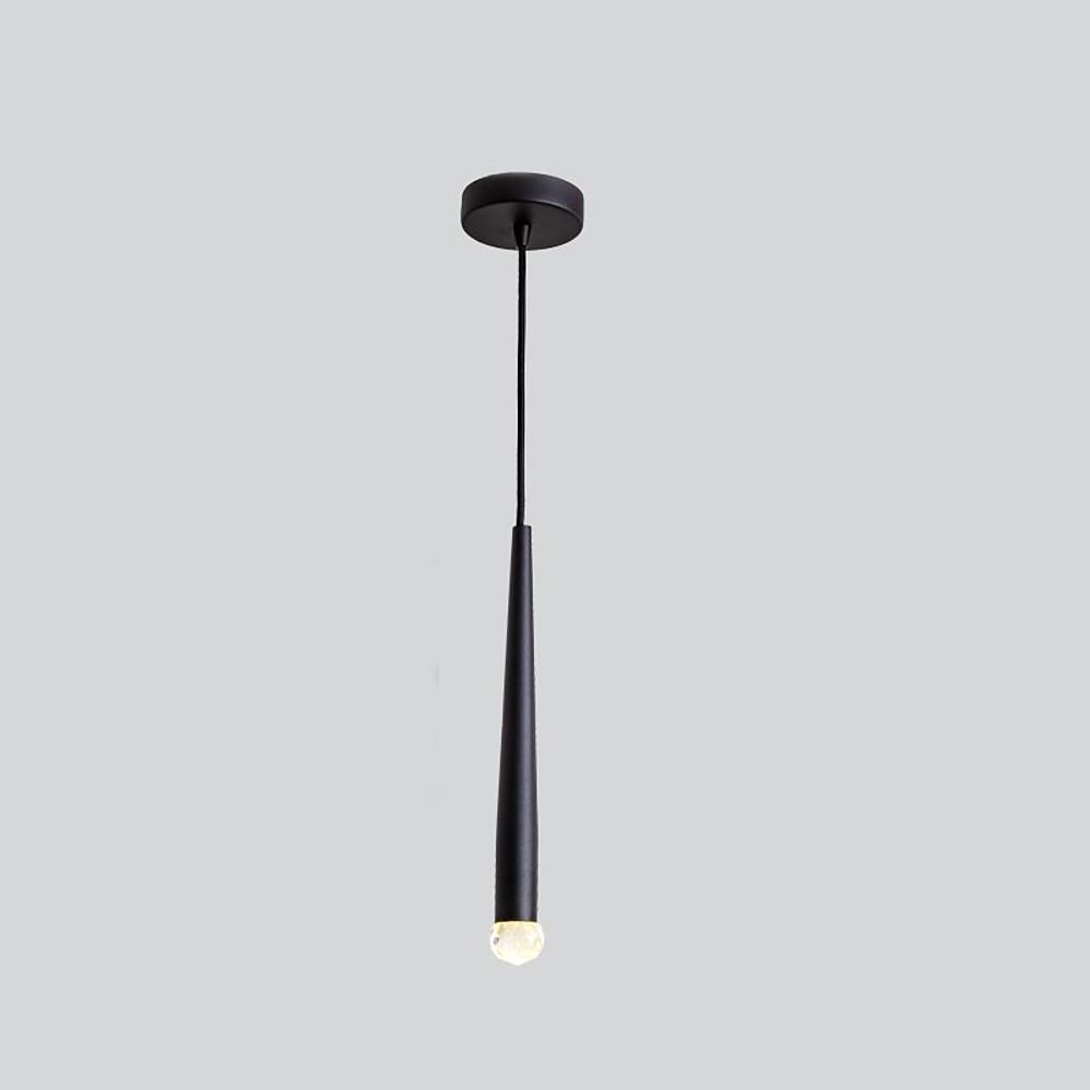 Slim Crystal Cylinder Pendant Light