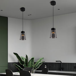 Smoke Gray Glass COB Pendant Light
