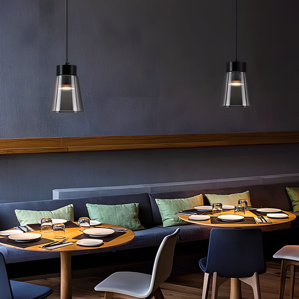 Smoke Gray Glass COB Pendant Light