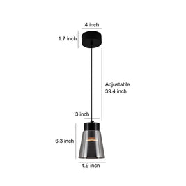 Smoke Gray Glass COB Pendant Light