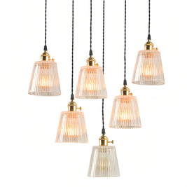 Clear Glass Pendant Light, Brass Minimalist