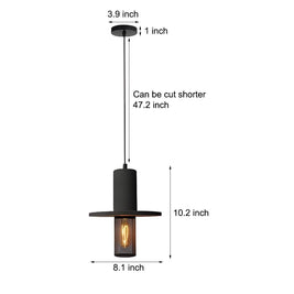 Cement & Mesh Pendant Light, Industrial LED