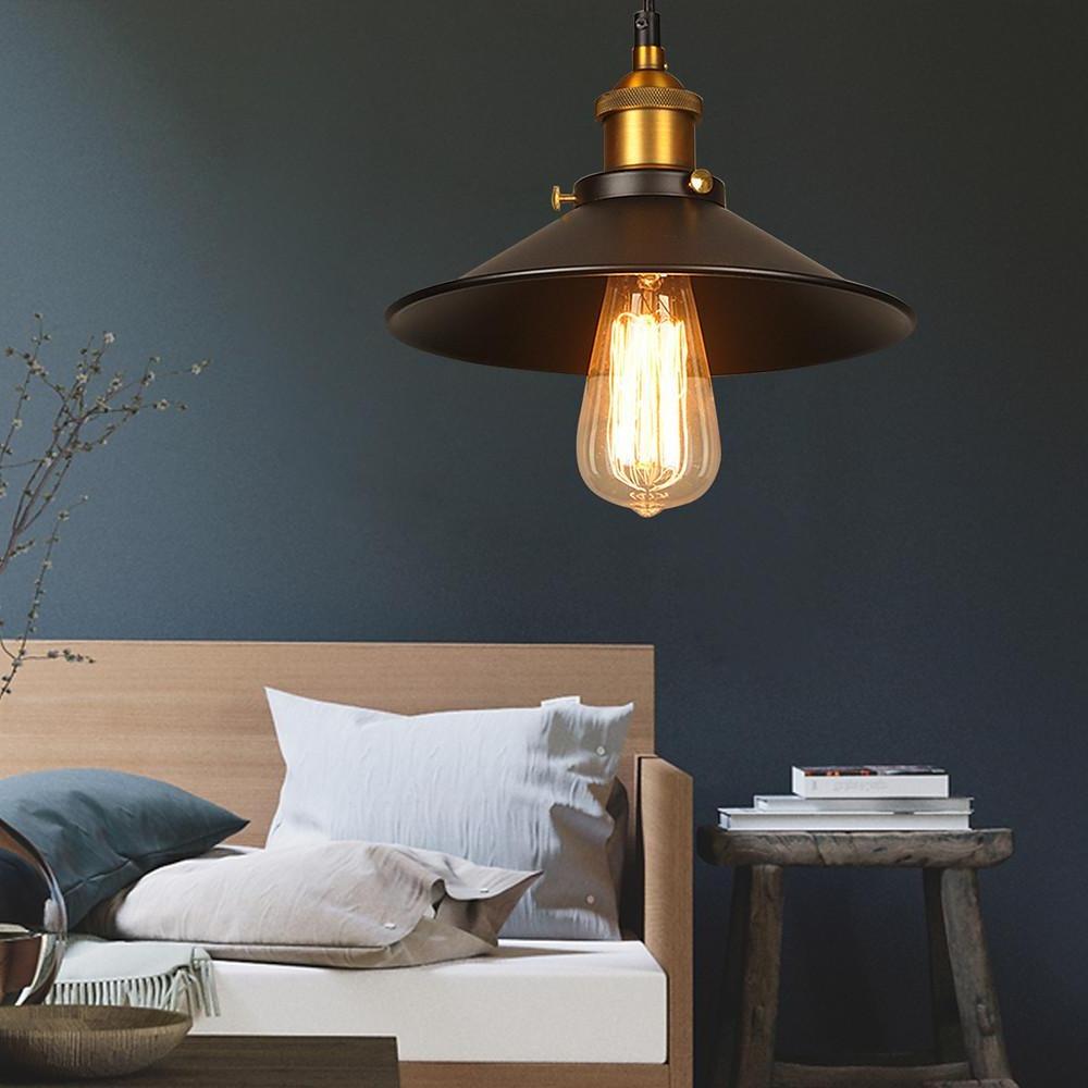Adjustable Cone Pendant Light, Black or Gold