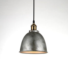 8 in. Rustic Dome Pendant Light, White Metal