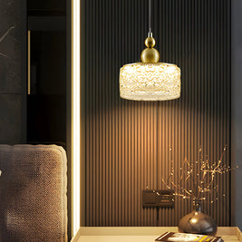 Ice Texture Acrylic Pendant Light, Dimmable