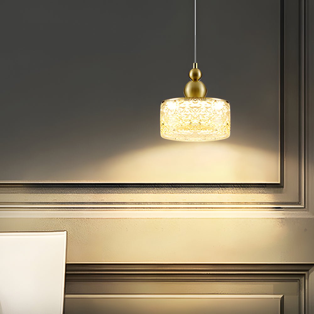 Ice Texture Acrylic Pendant Light, Dimmable
