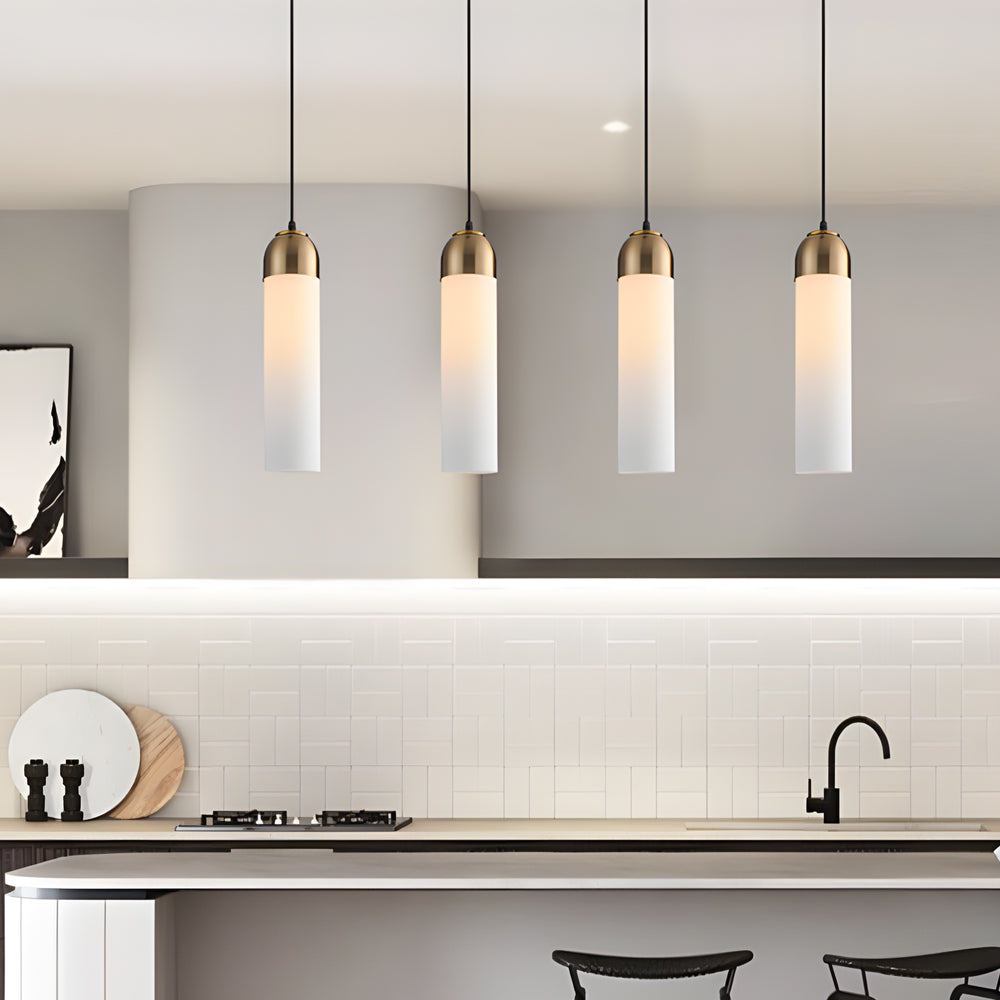 Long Tube Glass Bottle Pendant Light