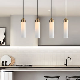 Long Tube Glass Bottle Pendant Light