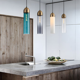 Long Tube Glass Bottle Pendant Light