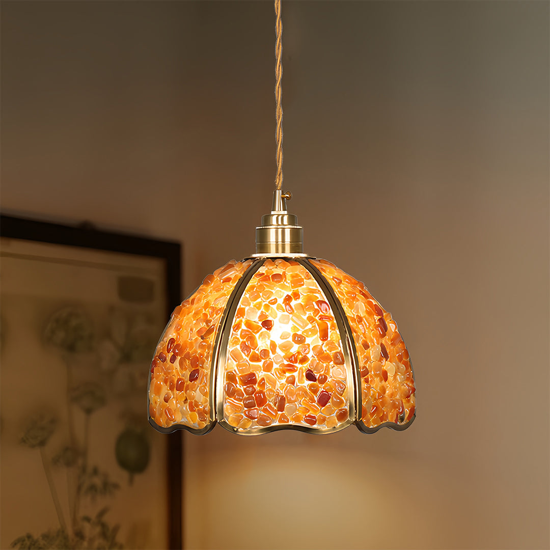 Small Crystal Dome Pendant Light, Dimmable