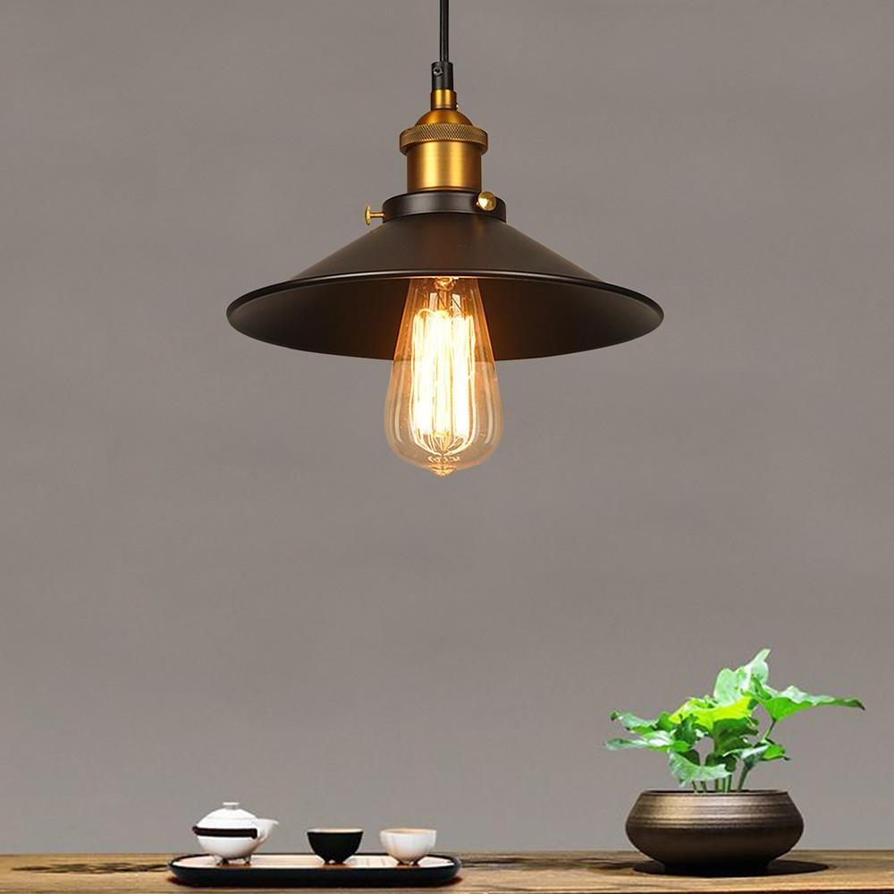 Adjustable Cone Pendant Light, Black or Gold