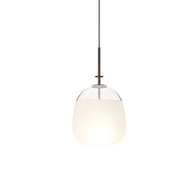 Glass Ball Pendant Light, Black Iron Frame