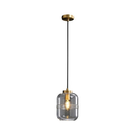 Threaded Glass Pendant Light, Copper Dimmable