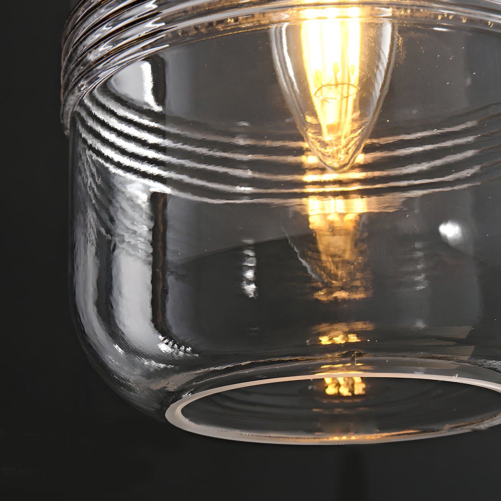 Threaded Glass Pendant Light, Copper Dimmable