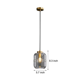 Threaded Glass Pendant Light, Copper Dimmable