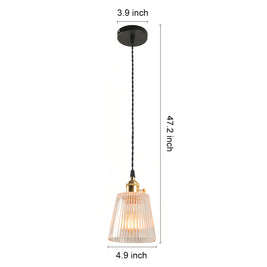 Clear Glass Pendant Light, Brass Minimalist