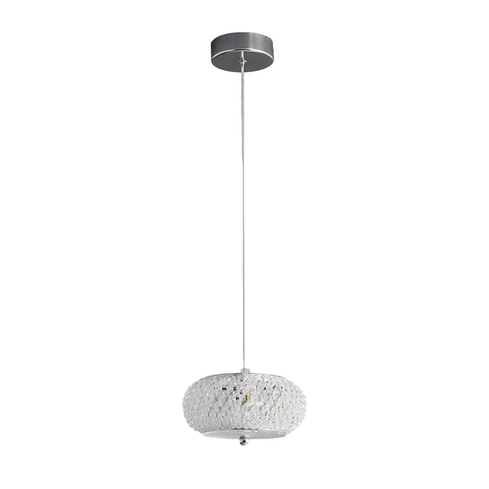Small Crystal Drum Pendant Light, Dimmable