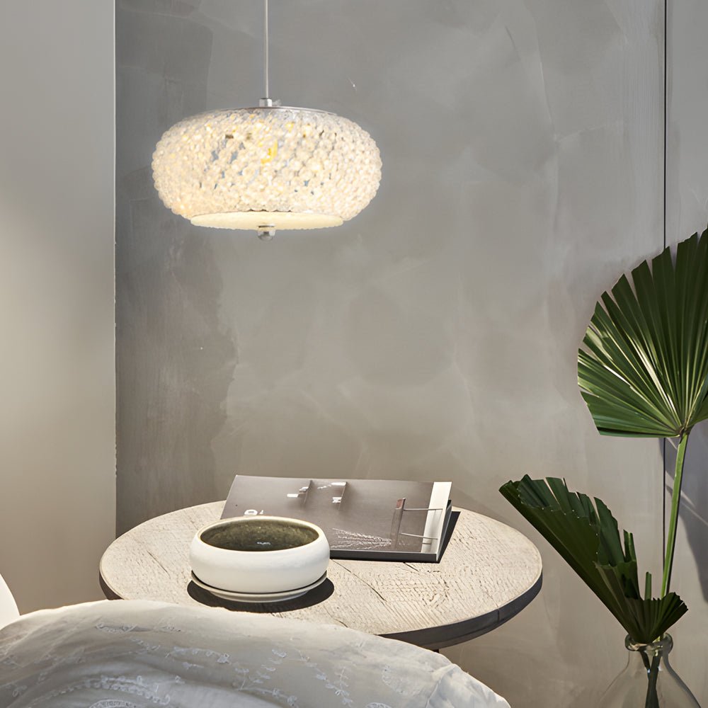 Small Crystal Drum Pendant Light, Dimmable
