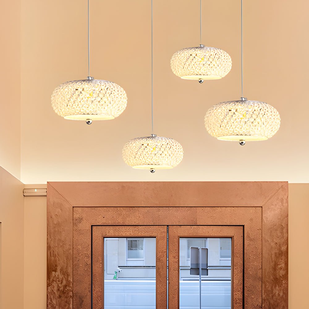 Small Crystal Drum Pendant Light, Dimmable