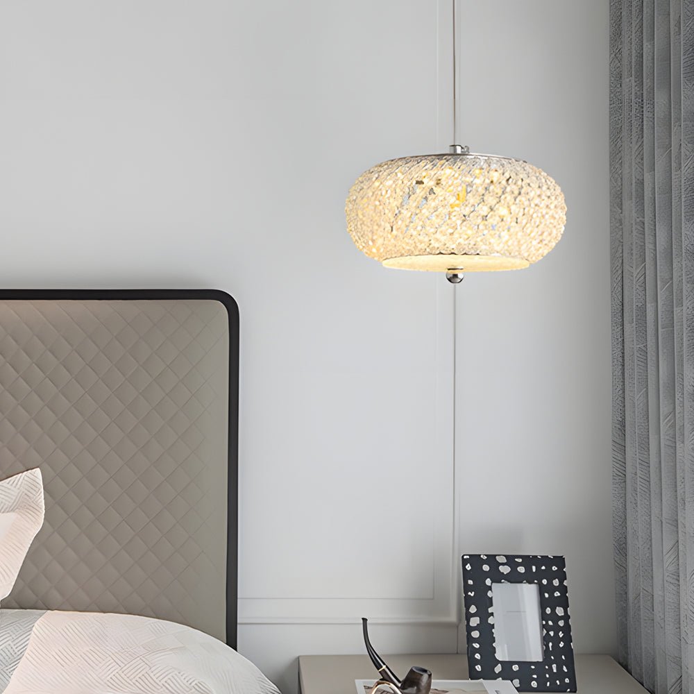Small Crystal Drum Pendant Light, Dimmable