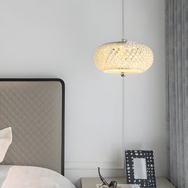 Small Crystal Drum Pendant Light, Dimmable
