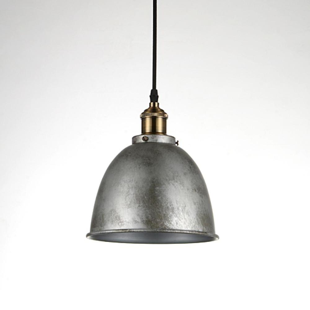 8 in. Rustic Dome Pendant Light, White Metal