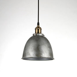 8 in. Rustic Dome Pendant Light, White Metal