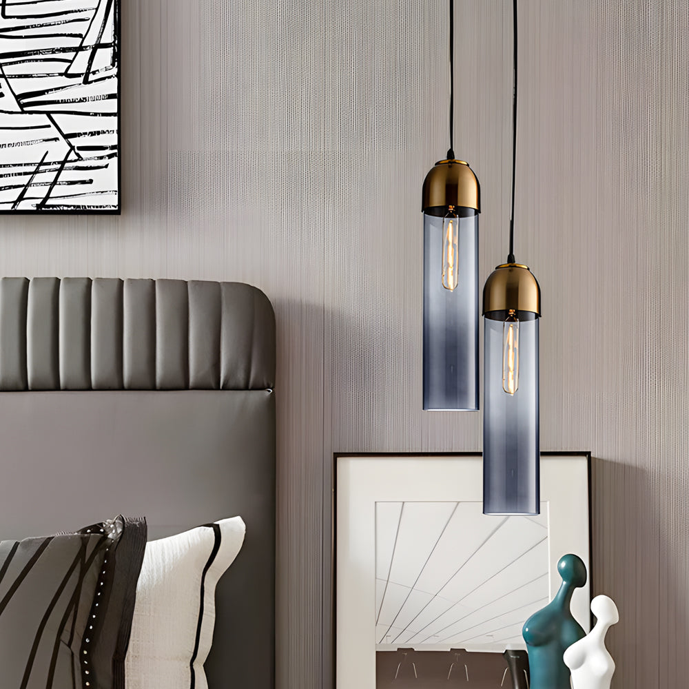 Long Tube Glass Bottle Pendant Light