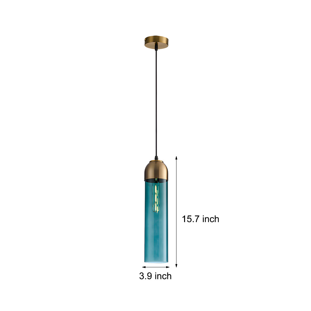Long Tube Glass Bottle Pendant Light