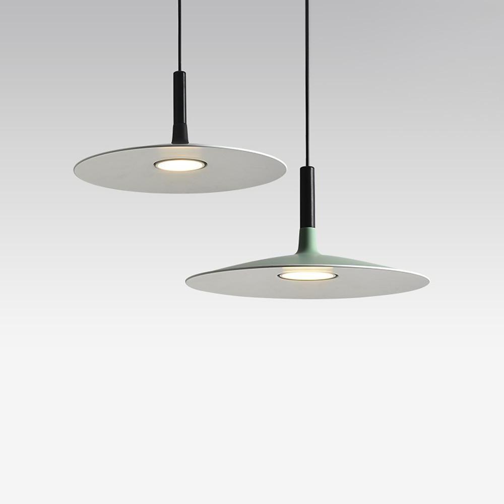 Flat Circular Pendant Light in 5 Colors