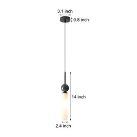 Vertical Marble Cylinder Pendant Light