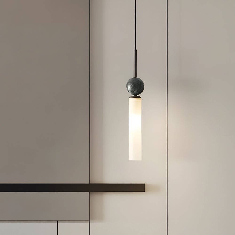 Vertical Marble Cylinder Pendant Light