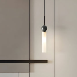 Vertical Marble Cylinder Pendant Light