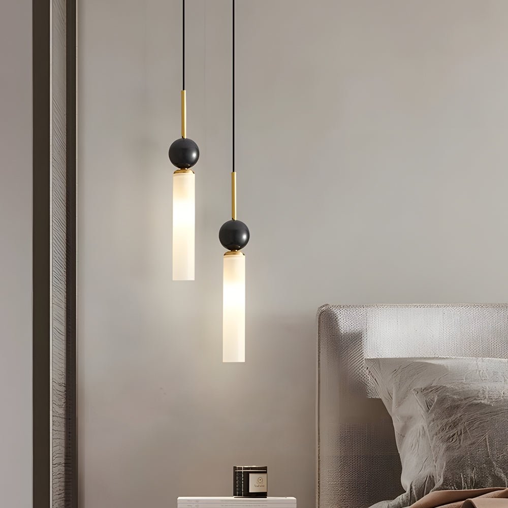 Vertical Marble Cylinder Pendant Light