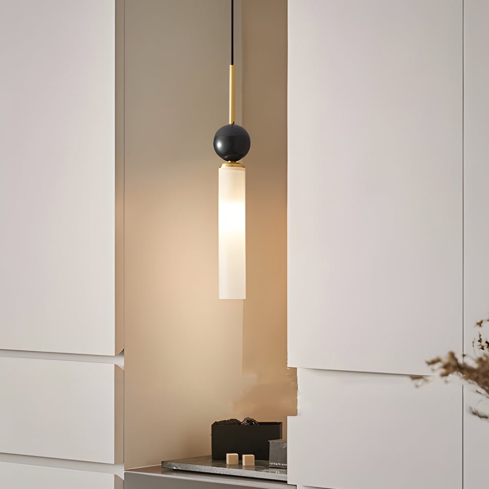 Vertical Marble Cylinder Pendant Light