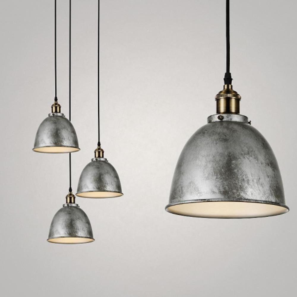 8 in. Rustic Dome Pendant Light, White Metal