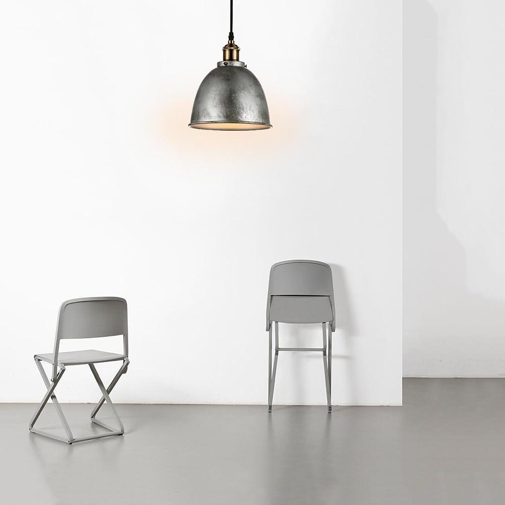 8 in. Rustic Dome Pendant Light, White Metal