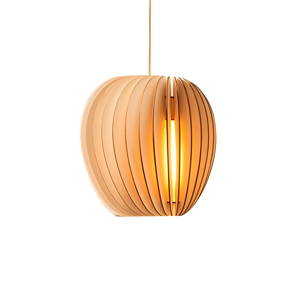 Wood Slat Pendant Light, Rustic Handmade