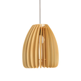 Wood Slat Pendant Light, Rustic Handmade