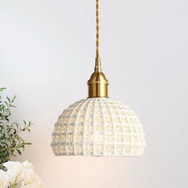 Ceramic Semi Globe Pendant Light, Copper