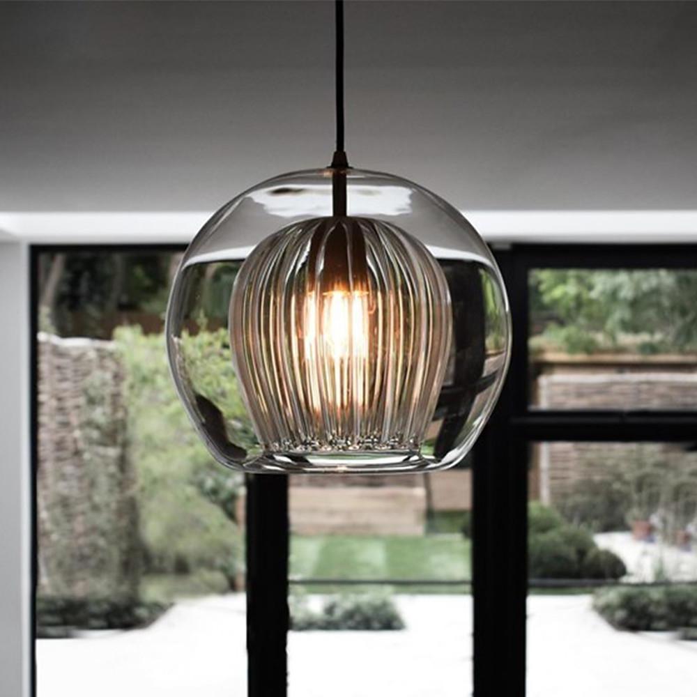 Copper & Glass Globe Pendant Light